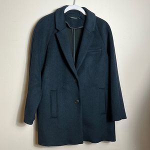 Monoprix Femme Navy Marine Guethary Drop Shoulder Hip Length Coat size 0- excel